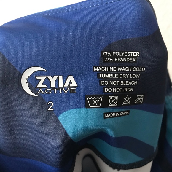 Zyia Navy Camo Mesh Light n Tight Leggings Blue 2 - Picture 12 of 12